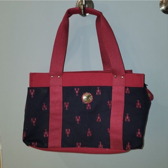 Tommy Hilfiger Lobster Canvas Multipocket Medium Iconic Tote Handbag NWT Rare - Picture 1 of 10